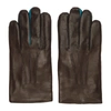 PAUL SMITH PAUL SMITH BROWN LEATHER CONCERTINA GLOVES