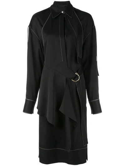 Proenza Schouler 对比缝线衬衫裙 - 黑色 In Black