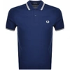 FRED PERRY TWIN TIPPED POLO T SHIRT BLUE,121528