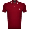 Fred Perry Twin Tipped Extra Slim Fit Pique Polo In Red