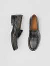 BURBERRY D-ring Detail Studded Leather Loafers
