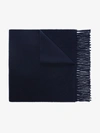 POLO RALPH LAUREN POLO RALPH LAUREN NAVY BLUE EMBROIDERED LOGO WOOL SCARF,44977596700414186996