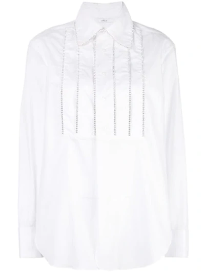 Area Crystal-embellished Long-sleeved Shirt In White