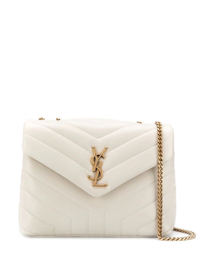 Saint Laurent Loulou Medium Quilted Leather Crossbody In Neutrals