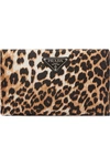 PRADA LEATHER-TRIMMED LEOPARD-PRINT NYLON POUCH