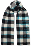 ACNE STUDIOS PRINTED CHECKED WOOL SCARF