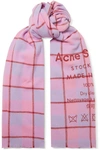 ACNE STUDIOS CASSIAR PRINTED CHECKED WOOL SCARF