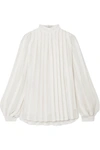 DEREK LAM EMBROIDERED COTTON AND SILK-BLEND GEORGETTE BLOUSE