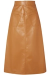 A.W.A.K.E. FAUX LEATHER MIDI SKIRT