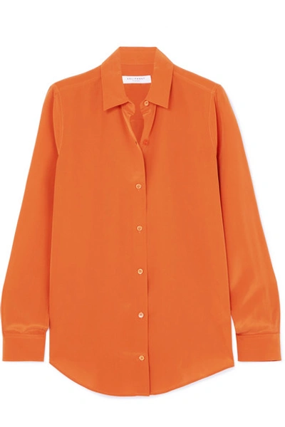 Equipment Essential Silk Crepe De Chine Shirt In Orange