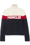 MONCLER WOOL AND CASHMERE-BLEND JACQUARD TURTLENECK SWEATER