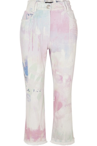 Balmain High-rise Acid-wash Flared Jeans In White