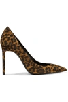 SAINT LAURENT ANJA LEOPARD-PRINT SUEDE PUMPS