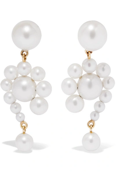 Sophie Bille Brahe Escargot 14-karat Gold Pearl Earrings