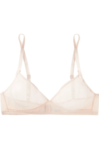 The Great Eros Canova Stretch-tulle Soft-cup Bra In Pastel Pink