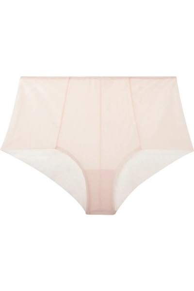 The Great Eros Canova Stretch-tulle Briefs In Pastel Pink