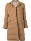 THOM BROWNE CAMEL DOWN FILLED OVERCOAT