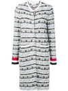 THOM BROWNE CHECK TWEED YARN LONG JACKET