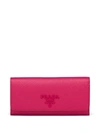 Prada Large Saffiano Leather Wallet In Pink