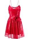 MSGM SEQUIN EMBROIDERED BOW DETAIL DRESS