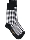 DOLCE & GABBANA DOLCE & GABBANA JACQUARD HOUNDSTOOTH SOCKS - BLACK