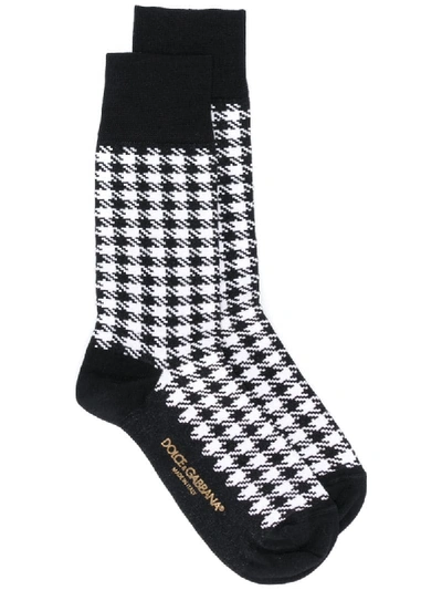 Dolce & Gabbana Jacquard Houndstooth Socks - Black