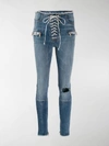 BEN TAVERNITI UNRAVEL PROJECT LACE-UP SKINNY JEANS,UWYB002E19323004710014235498