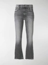 MOTHER CROPPED RAW HEM JEANS,1157554TYT14182657