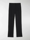 BURBERRY SATIN STRIPE DETAIL WOOL TAILORED TROUSERS,14063418