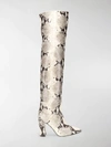 PARIS TEXAS EMBOSSED THIGH HIGH BOOTS,PX138P13454340
