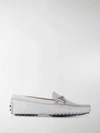 Tod's Gommino Double T Loafers In Silver