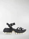 MIU MIU EMBELLISHED PLATFORM SANDALS,5X748CF0753A6H14284038