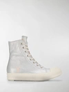 RICK OWENS DRKSHDW METALLIC HI-TOP SNEAKERS,DS19F6800CVMEP914279612