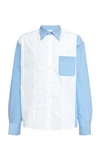 MARNI TWO-TONE COTTON-POPLIN SHIRT,724706