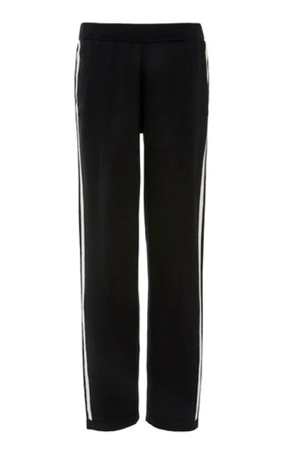 Atm Anthony Thomas Melillo Striped Cashmere And Cotton Cropped Track Trousers In Black