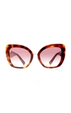 VALENTINO SQUARE-FRAME TORTOISESHELL ACETATE SUNGLASSES,747769