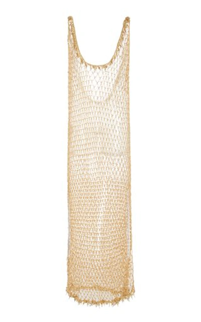 My Beachy Side Orpul Hand-beaded Maxi Dress In Gold