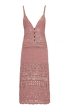 Akoia Swim Esme Crocheted Cotton Midi Dress In Pink