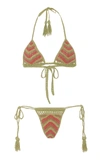 Akoia Swim Clio Cotton Crochet Bikini In Multi