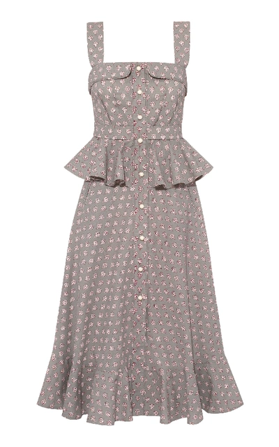 Anna Mason Olivia Midi Dress In Indianaire Print Grey