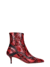 PAULA CADEMARTORI HIGH HEELS ANKLE BOOTS IN RED LEATHER,11023467