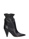 FABIO RUSCONI HIGH HEELS ANKLE BOOTS IN BLACK LEATHER,11023450