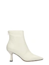 FABIO RUSCONI HIGH HEELS ANKLE BOOTS IN WHITE LEATHER,11023448