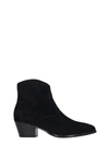 ASH HEIDI BIS TEXAN ANKLE BOOTS IN BLACK SUEDE,11023439