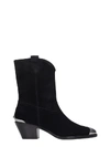 ASH FAMOUS TEXAN ANKLE BOOTS IN BLACK SUEDE,11023438