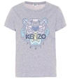 KENZO TIGER LOGO COTTON T-SHIRT,P00399051