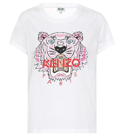 Kenzo Tiger Logo Cotton T-shirt In White