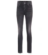 SAINT LAURENT FRAYED HIGH-RISE SKINNY JEANS,P00402512