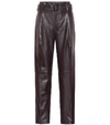 POLO RALPH LAUREN HIGH-RISE STRAIGHT LEATHER PANTS,P00416418