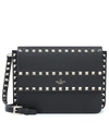 VALENTINO GARAVANI ROCKSTUD LEATHER CLUTCH,P00398403